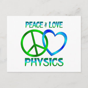 Carte Postale Peace Love PHYSICS