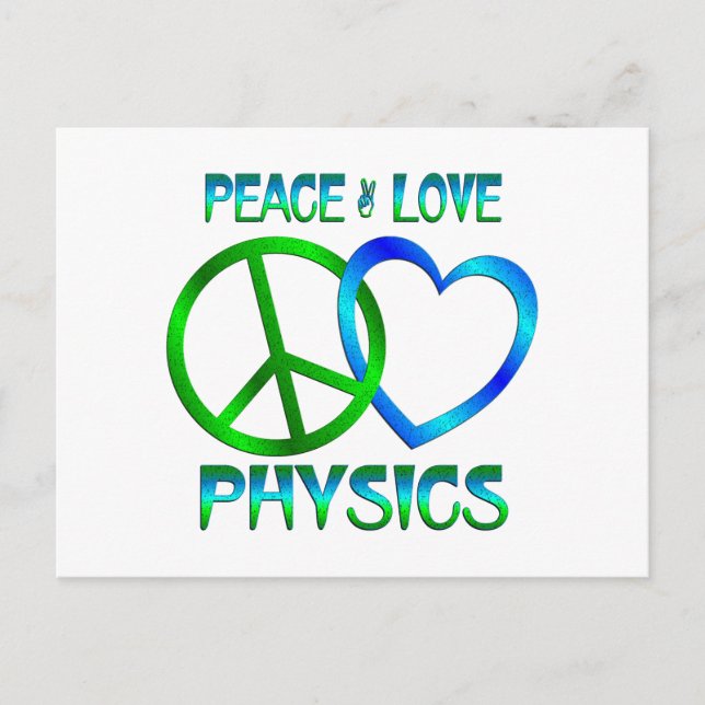 Carte Postale Peace Love PHYSICS (Devant)