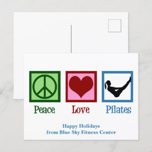 Carte Postale Peace Love Pilates Cute Custom Holiday