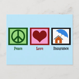 Carte Postale Peace Love Propriétaires Compagnie d'assurance