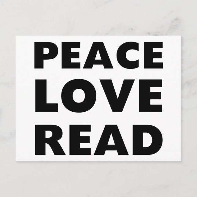 Carte Postale Peace Love Read (Devant)