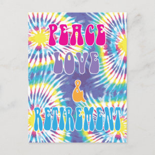 Carte Postale Peace Love & Retirement Funny Tie Dye