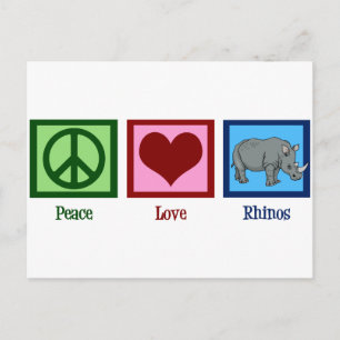 Carte Postale Peace Love Rhinos