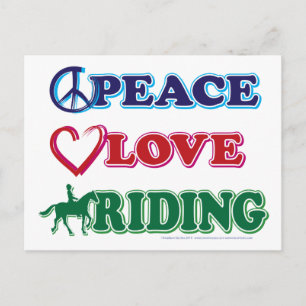 Carte Postale Peace Love Riding