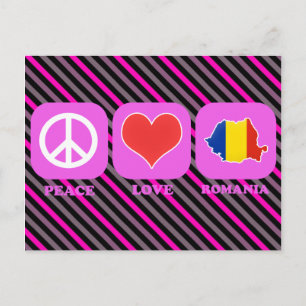Carte Postale Peace Love Roumanie