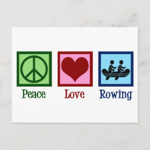 Carte Postale Peace Love Rowing Team Cute Crew Rowers