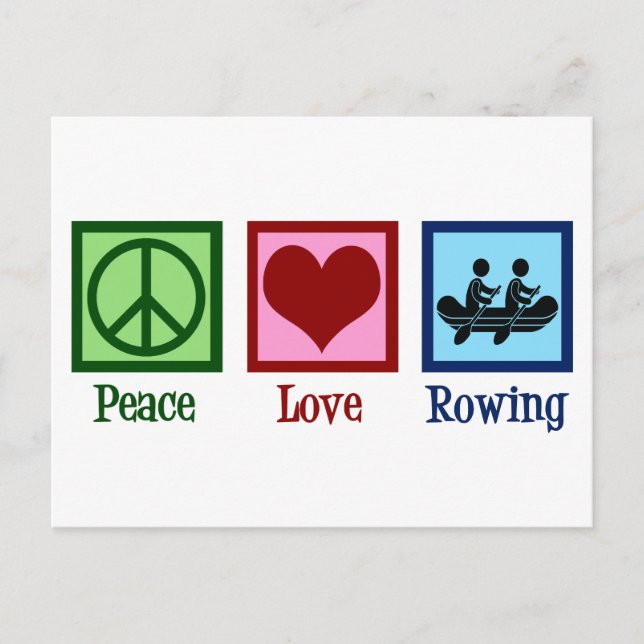 Carte Postale Peace Love Rowing Team Cute Crew Rowers (Devant)