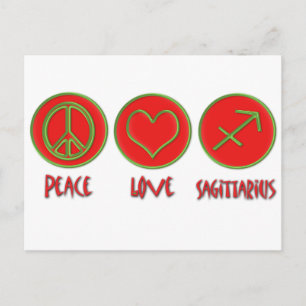 Carte Postale Peace Love Sagittarius
