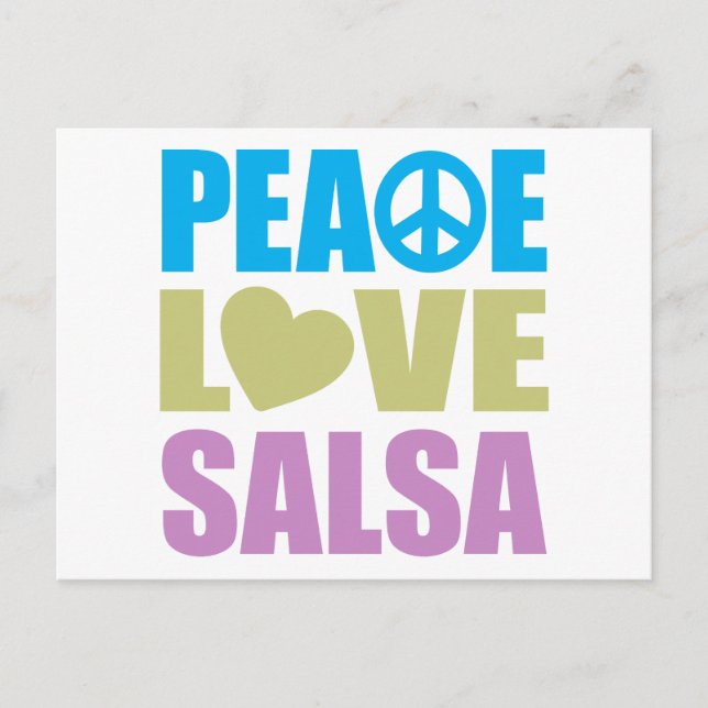 Carte Postale Peace Love Salsa (Devant)