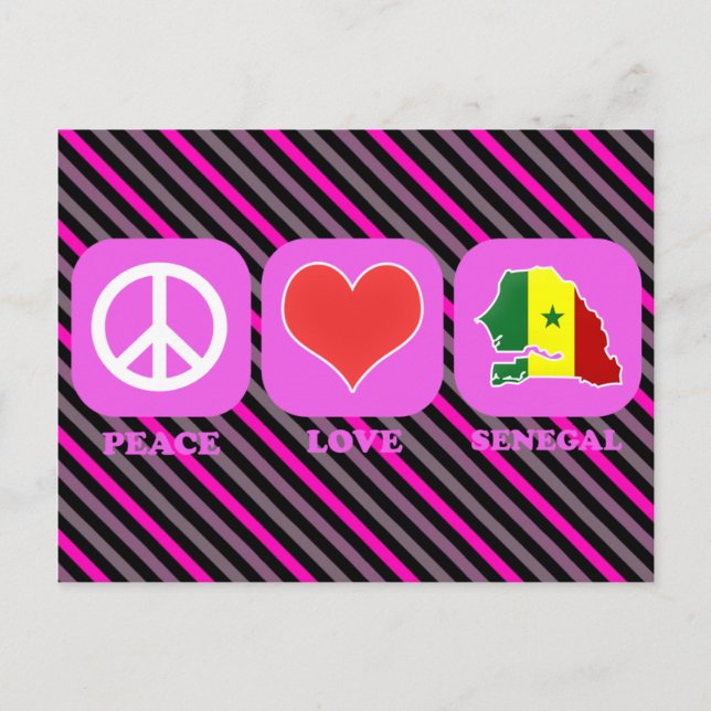 Carte Postale Peace Love Sénégal (Devant)