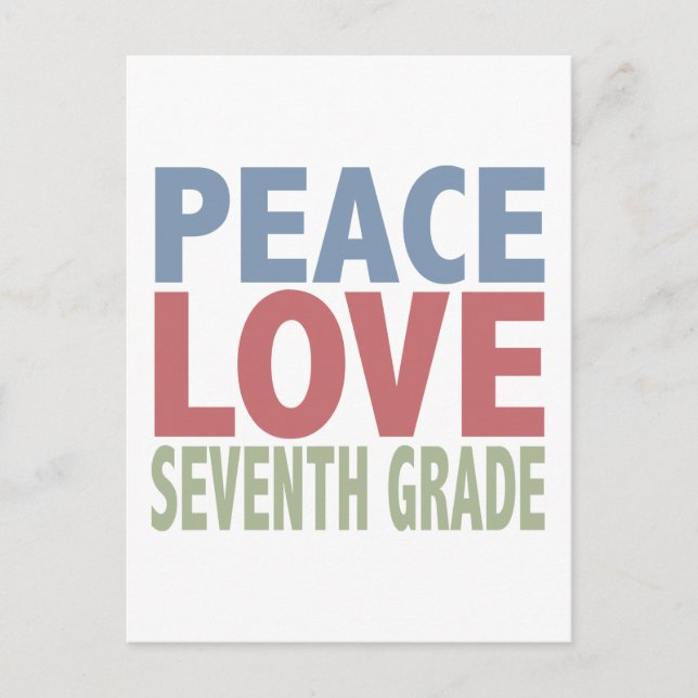 Carte Postale Peace Love Septième Année (Devant)
