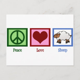 Carte Postale Peace Love Sheep
