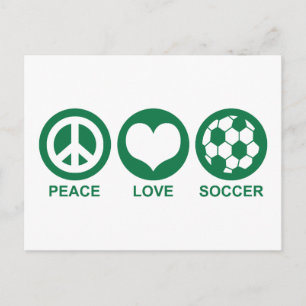 Carte Postale Peace Love Soccer
