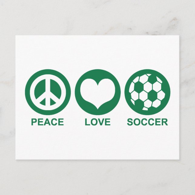 Carte Postale Peace Love Soccer (Devant)