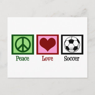 Carte Postale Peace Love Soccer
