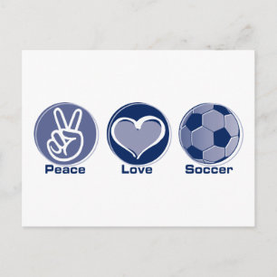Carte Postale Peace Love Soccer