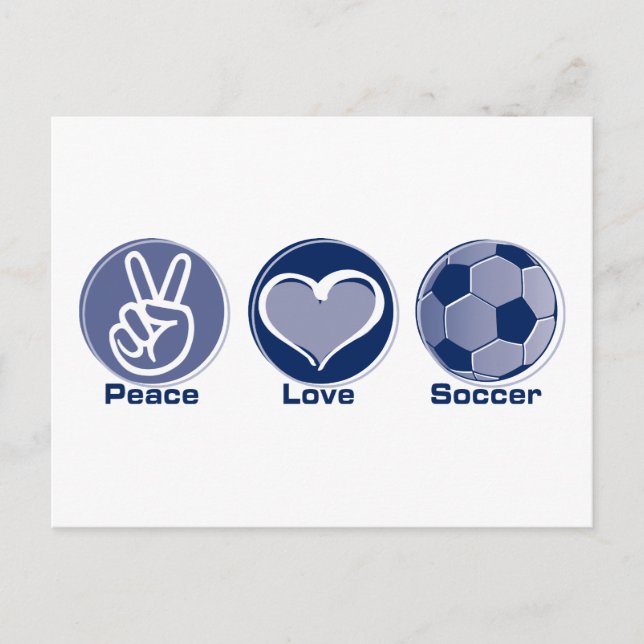Carte Postale Peace Love Soccer (Devant)