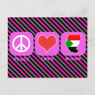 Carte Postale Peace Love Sudan