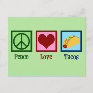 Carte Postale Peace Love Tacos