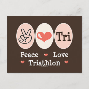 Carte postale Peace Love Tri