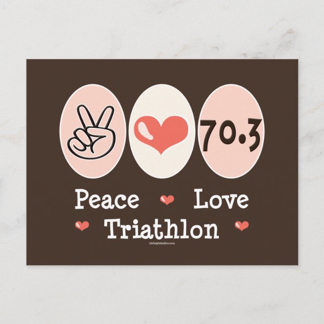 Carte postale Peace Love Triathlon (Devant)