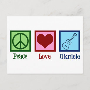 Carte Postale Peace Love Ukulele