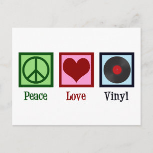 Carte Postale Peace Love Vinyl Records