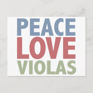 Carte Postale Peace Love Violas