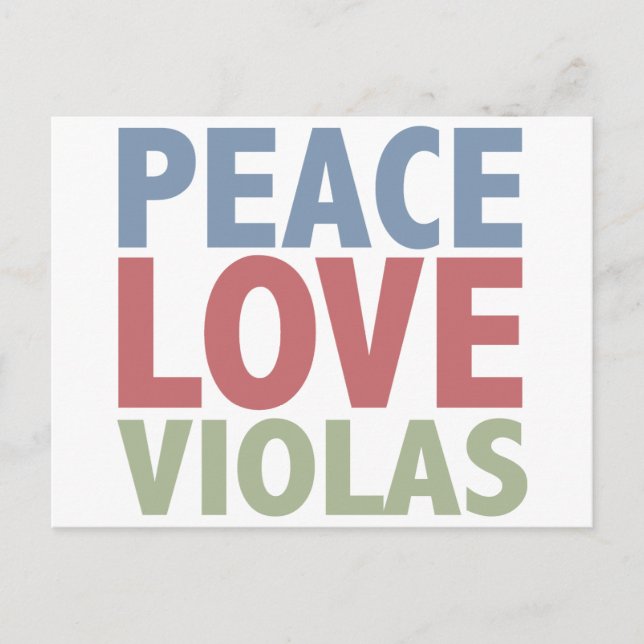 Carte Postale Peace Love Violas (Devant)