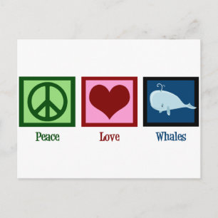 Carte Postale Peace Love Whales