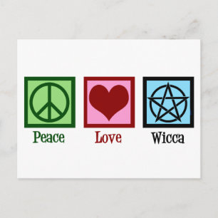 Carte Postale Peace Love Wicca
