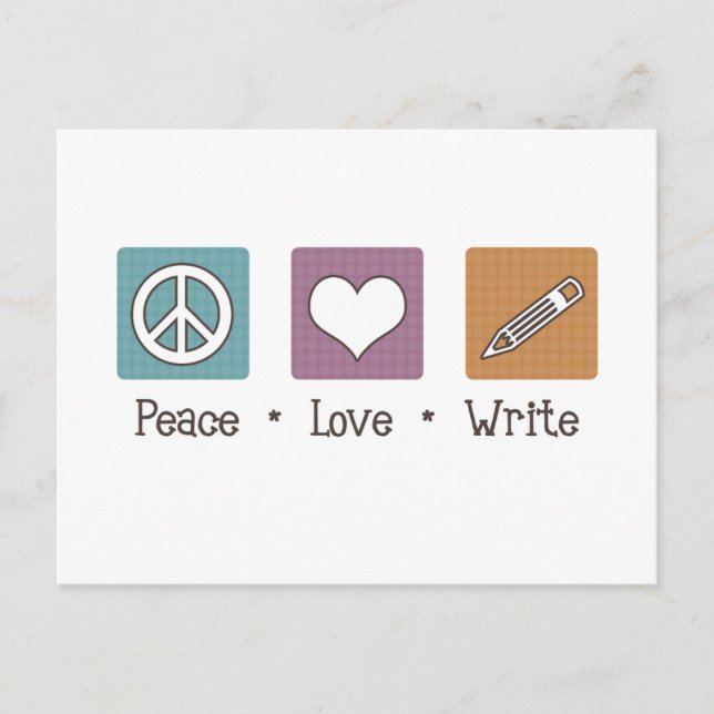 Carte Postale Peace Love Write (Devant)