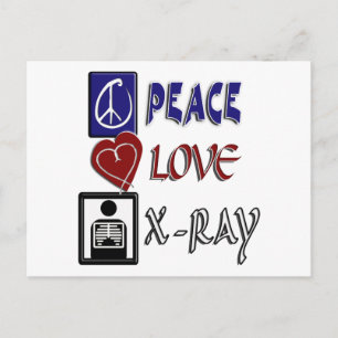 CARTE POSTALE PEACE LOVE XRAY