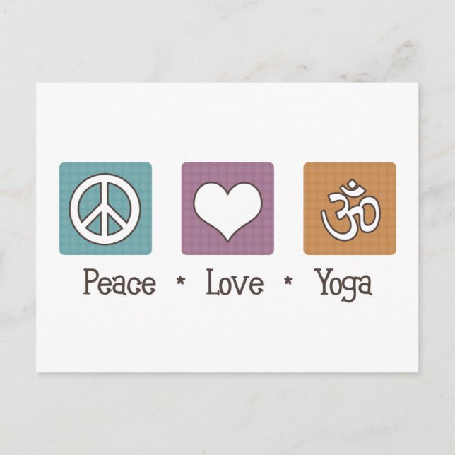 Carte Postale Peace Love Yoga (Devant)
