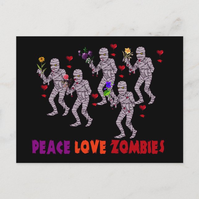Carte Postale Peace Love Zombies (Devant)
