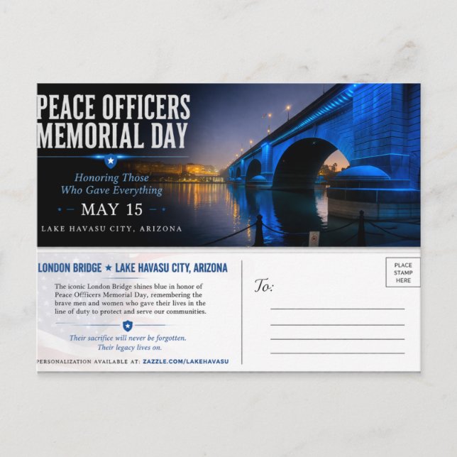 Carte Postale Peace Officers Memorial Day London Bridge (Devant)