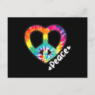 Carte Postale Peace Tie Dye Coeur Vintage Hippie Retro Super