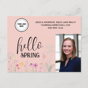 Carte Postale Peach Hello Spring Immobilier Marketing