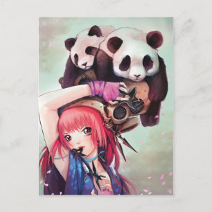 Carte postale Peach Ninja Pandas