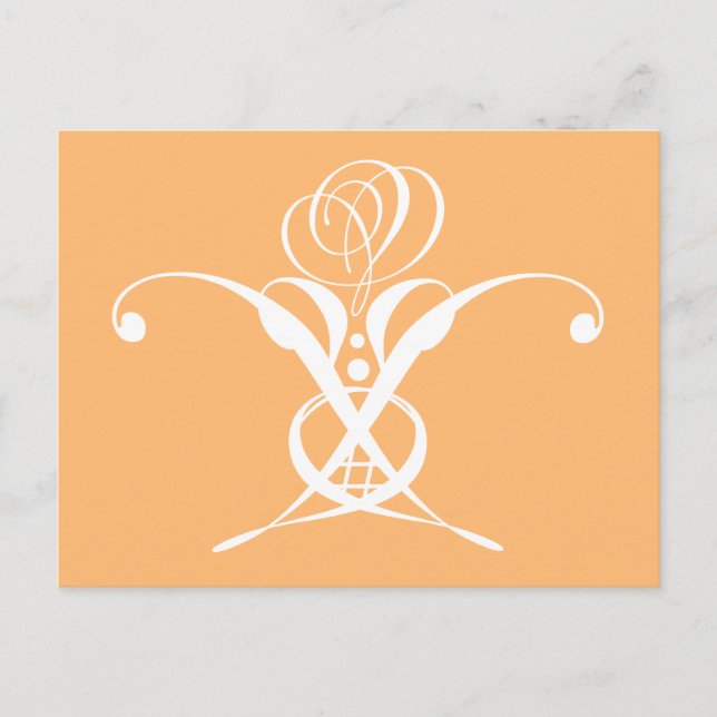 Carte Postale Peach Retro White Flourd Rose (Devant)