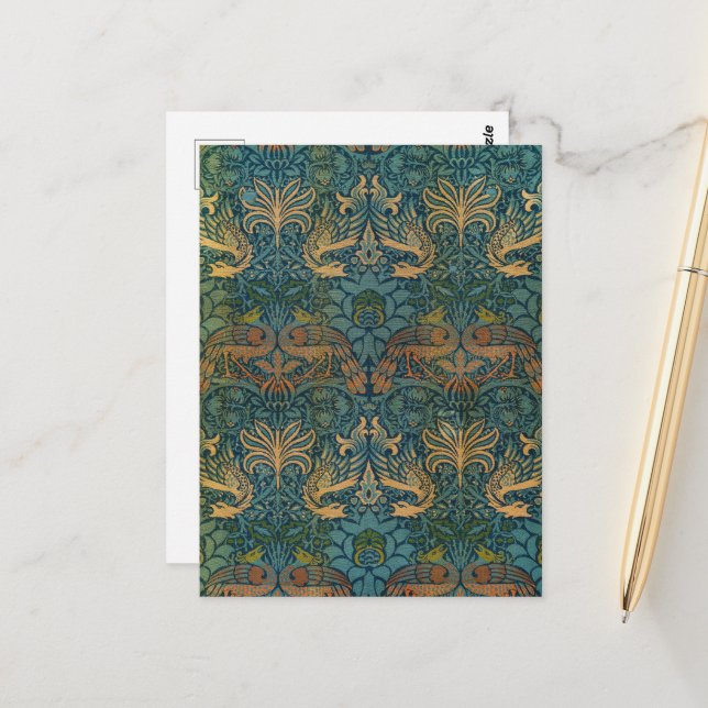 Carte Postale Peacock and Dragon, 1878, par William Morris (Devant/Arrière en situation)