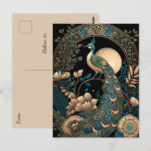 Carte Postale Peacock Art Déco