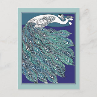 Carte postale Peacock Art Nouveau vintage