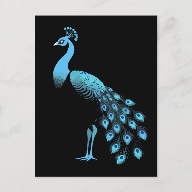 Carte Postale Peacock bleu (Devant)