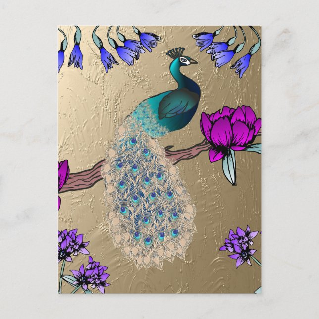 Carte Postale Peacock En Or (Devant)