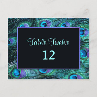 Carte Postale Peacock Feather Drama - Numéro de siège de table
