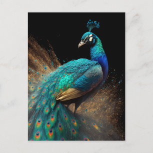 Carte postale Peacock Gold Splatter