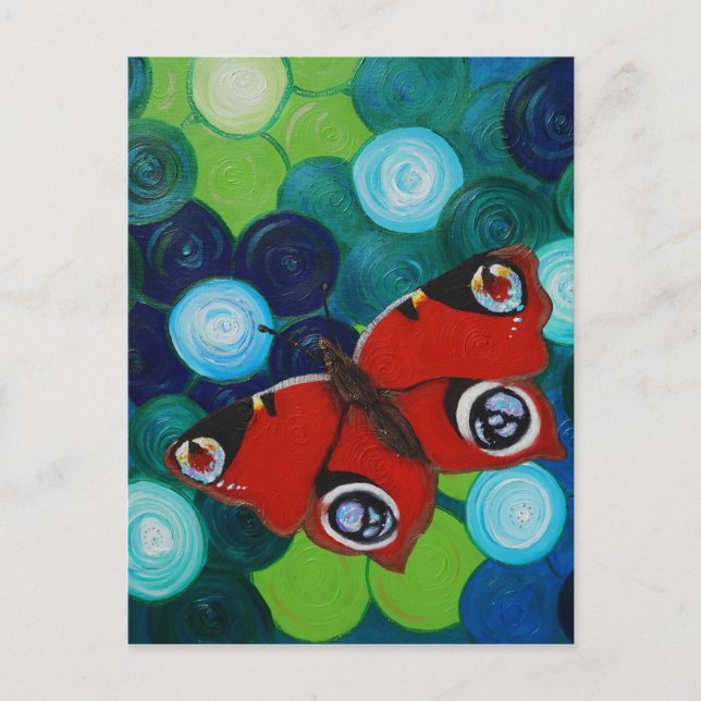 Carte Postale Peacock Papillon peint (Devant)