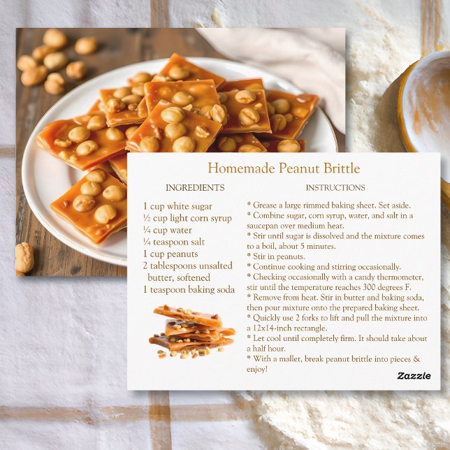 Carte Postale Peanut Brittle Recipe  (Créateur téléchargé)