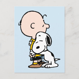 Carte Postale Peanuts   Charlie Brown et Snoopy s'embrassent